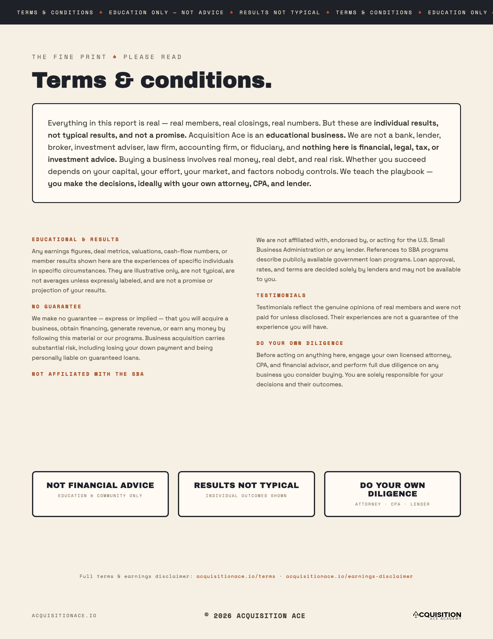 Terms and conditions
